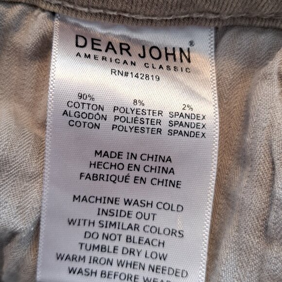 Dear John Gisele Skinny Gray Tan Wash Jeans Size 27 - Picture 8 of 8